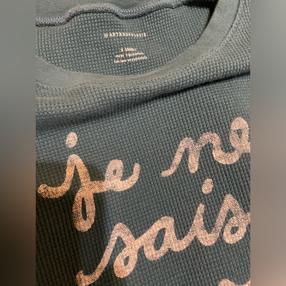 Anthropologie Graphic Thermal Knit Top - Picture 3 of 5